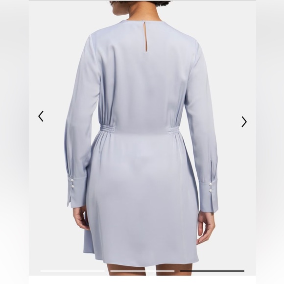 Theory Lucillia Dress in Silk Georgette, Size 0, Navy Pattern. - Picture 6 of 6